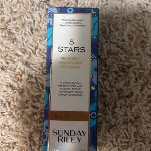 Sunday Riley 5 Stars Eye Serum with Blue and Gold Design